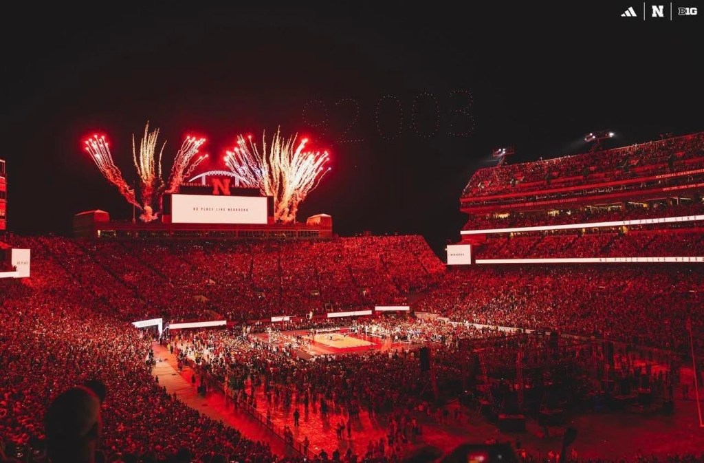 Nebraska women’s volleyball fills a football&nbsp;stadium