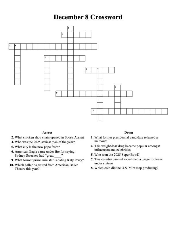 2025 recap crossword: