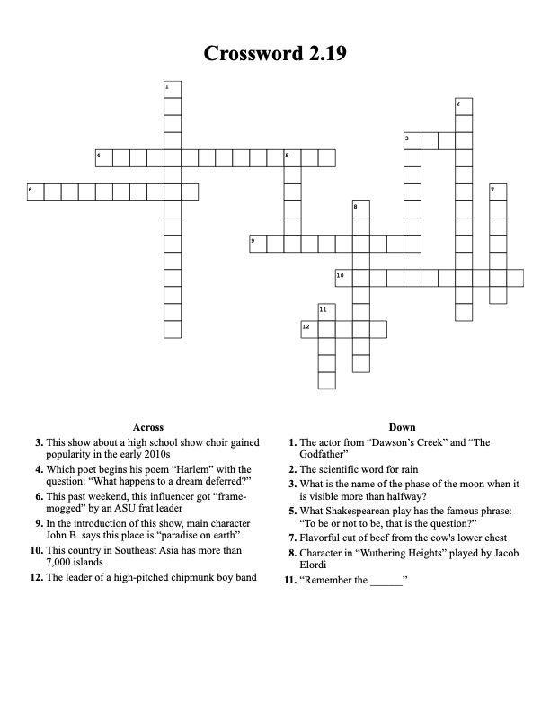 Crossword 2/19