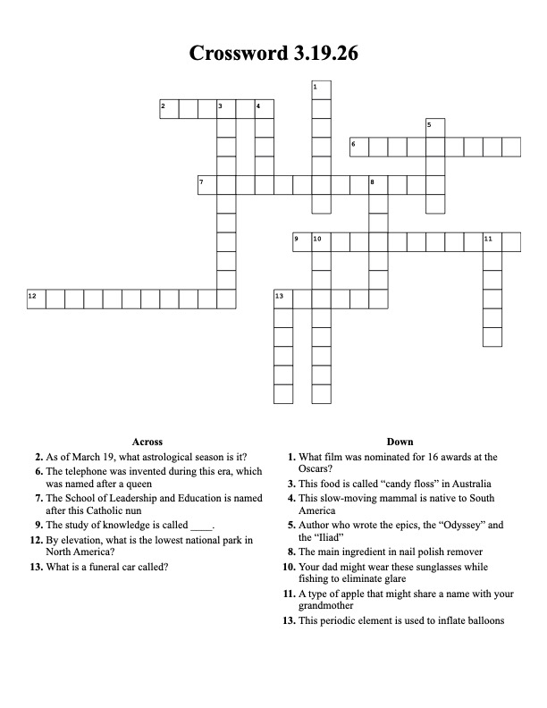 Crossword 03/19